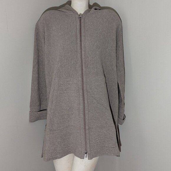 Lululemon Along the Way Full Zip Hoodie Heathered Soft Sand L NWOT - Picture 3 of 8